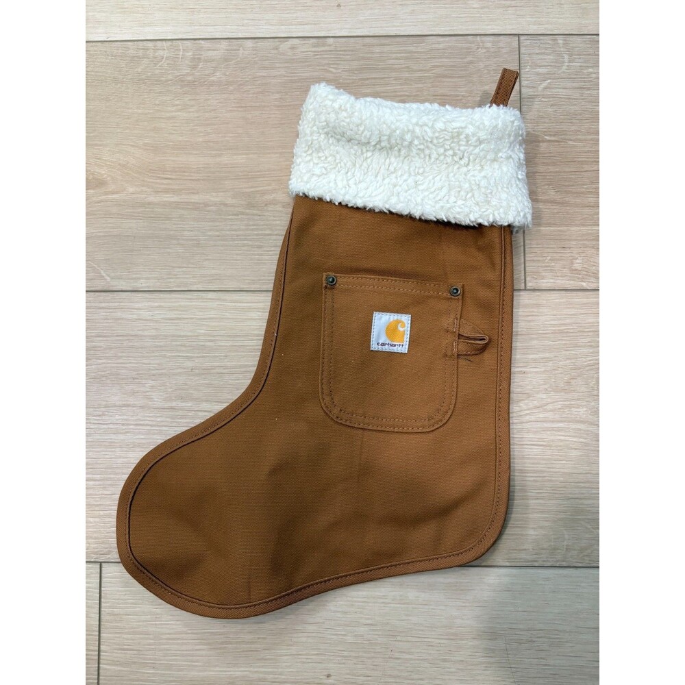 Carhartt Duck Canvas Christmas Stocking Sherpa Cuff Carhartt Brown AM6666-M